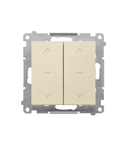Klawisz podwójny do łącznika i przycisku roletowego podwójnego SZP2M, SZW2M Szampański mat Simon55 TKZW2/144