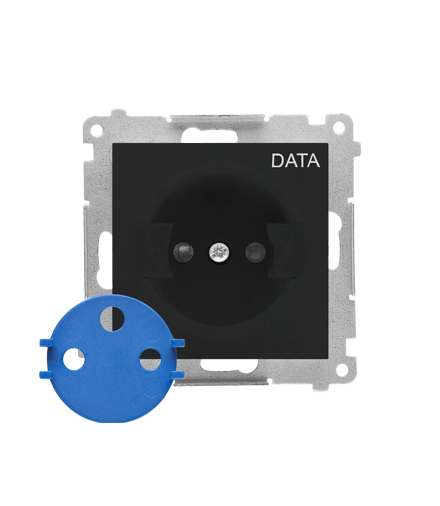 Pokrywa gniazda wtyczkowego pojedynczego z kluczem DATA do SGZ1CM SGZ1M Czarny mat Simon55 TGD1ZP/149