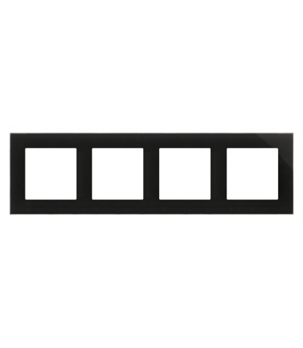 Ramka 4-krotna Nature Szkło classic czarne Simon55 TRN4/182
