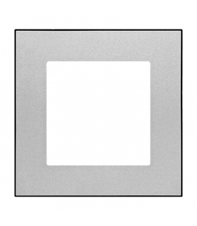 Ramka 1-krotna DUO Aluminium, podstawa czarna Simon55 TRD1.149/143