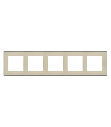 Ramka 5-krotna DUO Szampański, podstawa czarna Simon55 TRD5.149/144