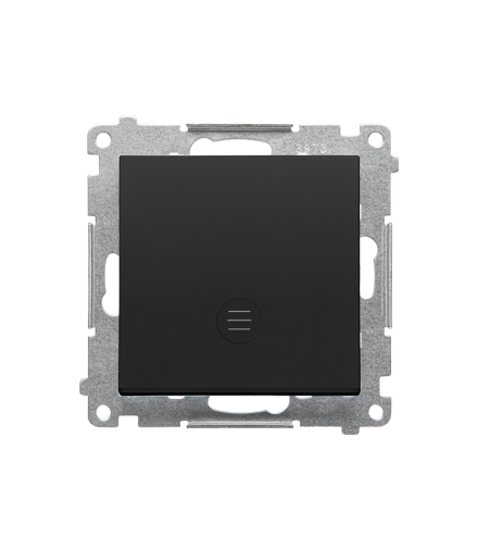 Łącznik jednobiegunowy z podświetleniem LED moduł 10 AX, 250 V, szybkozłącza Czarny mat Simon55 TW1L.01/149