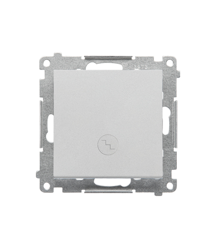 Łącznik schodowy z podświetleniem LED podświetlenie jak w łączniku pojedynczym moduł 10 AX, 250 V, szybkozłącza Aluminium mat Simon55 TW6L.01/143