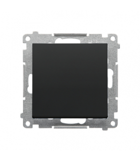 Łącznik schodowy z podświetleniem LED podświetlenie jak w łączniku pojedynczym moduł 10 AX, 250 V, szybkozłącza Czarny mat Simon55 TW6L.01/X/149