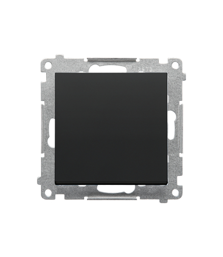 Łącznik schodowy z podświetleniem LED podświetlenie jak w łączniku pojedynczym moduł 10 AX, 250 V, szybkozłącza Czarny mat Simon55 TW6L.01/X/149