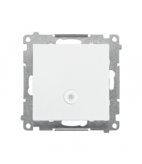 Łącznik krzyżowy z podświetleniem LED - piktogram schody moduł 10 AX, 250 V, szybkozłącza Biały mat Simon55 TW7L.01/111