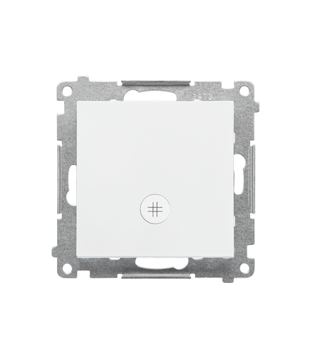 Łącznik krzyżowy z podświetleniem LED - piktogram schody moduł 10 AX, 250 V, szybkozłącza Biały mat Simon55 TW7L.01/111