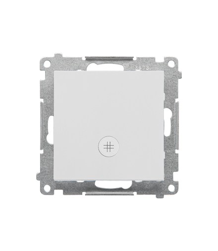 Łącznik krzyżowy z podświetleniem LED – piktogram schody moduł 10 AX, 250 V, szybkozłącza Jasnoszary mat Simon55 TW7L.01/114