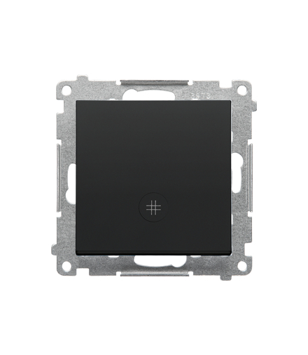 Łącznik krzyżowy z podświetleniem LED – piktogram schody moduł 10 AX, 250 V, szybkozłącza Czarny mat Simon55 TW7L.01/149