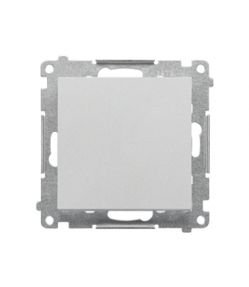 Łącznik krzyżowy z podświetleniem LED – podświetlenie jak w łączniku pojedynczym moduł 10 AX, 250 V, szybkozłącza Aluminium mat Simon55 TW7L.01/X/143