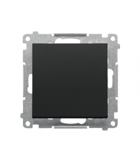 Łącznik krzyżowy z podświetleniem LED – podświetlenie jak w łączniku pojedynczym moduł 10 AX, 250 V, szybkozłącza Czarny mat Simon55 TW7L.01/X/149