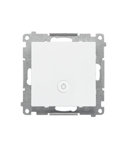 Przycisk "światło" z podświetleniem LED moduł 10 AX, 250 V, szybkozłącza Biały mat Simon55 TS1L.01/111