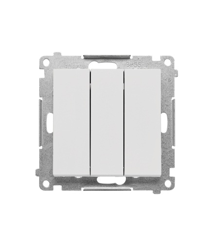 Łącznik potrójny moduł 10 AX, 250 V, szybkozłącza Jasnoszary mat Simon55 TW31.01/114