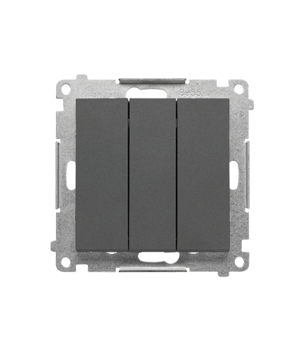 Łącznik potrójny moduł 10 AX, 250 V, szybkozłącza Grafitowy mat Simon55 TW31.01/116