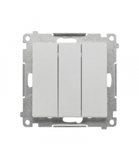 Łącznik potrójny z podświetleniem LED moduł 10 AX, 250 V, szybkozłącza Aluminium mat Simon55 TW31L.01/143