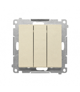 Łącznik potrójny z podświetleniem LED moduł 10 AX, 250 V, szybkozłącza Szampański mat Simon55 TW31L.01/144