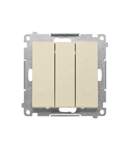 Łącznik potrójny z podświetleniem LED moduł 10 AX, 250 V, szybkozłącza Szampański mat Simon55 TW31L.01/144
