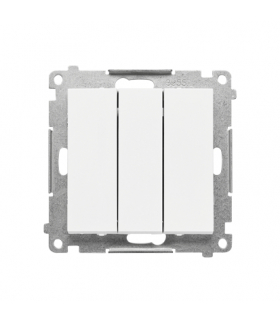 Przycisk potrójny moduł 10 AX, 250 V, szybkozłącza Biały mat Simon55 TP31.01/111