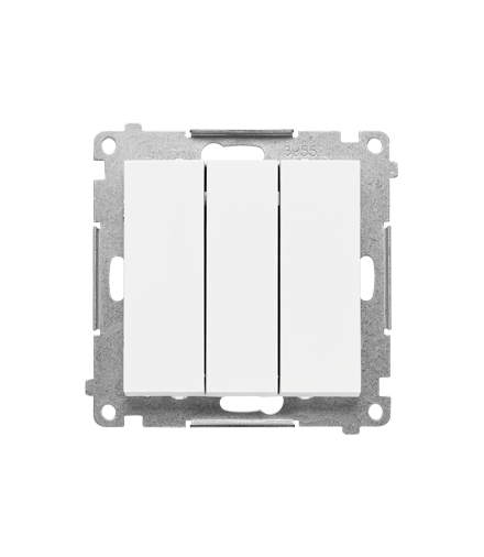 Przycisk potrójny moduł 10 AX, 250 V, szybkozłącza Biały mat Simon55 TP31.01/111