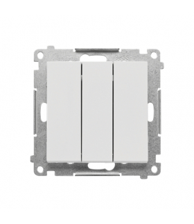 Przycisk potrójny moduł 10 AX, 250 V, szybkozłącza Jasnoszary mat Simon55 TP31.01/114