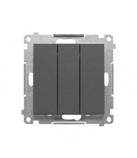 Przycisk potrójny moduł 10 AX, 250 V, szybkozłącza Grafitowy mat Simon55 TP31.01/116