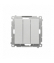 Przycisk potrójny moduł 10 AX, 250 V, szybkozłącza Aluminium mat Simon55 TP31.01/143