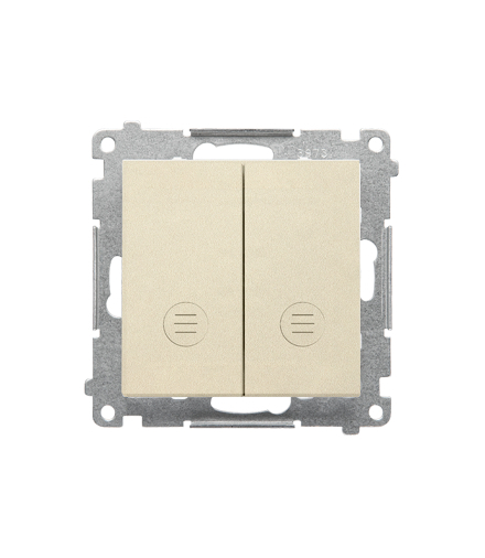 Łącznik świecznikowy z podświetleniem LED – osobne podświetlenie dla każdego klawisza moduł 10 AX, 250 V, szybkozłącza Szampański mat Simon55 TW5L2.01/144