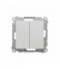 Łącznik schodowy podwójny bez piktogramu moduł 10 AX, 250 V, szybkozłącza Aluminium mat Simon55 TW6/2.01/X/143