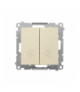 Łącznik schodowy podwójny z podświetleniem – osobne podświetlenie dla każdego klawisza moduł 10 AX, 250 V, szybkozłącza Szampański mat Simon55 TW6/2L2.01/144