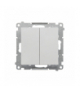Łącznik krzyżowy podwójny bez piktogramu moduł 10 AX, 250 V, szybkozłącza Aluminium mat Simon55 TW7/2.01/X/143