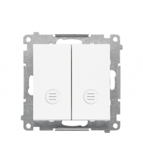 Łącznik krzyżowy podwójny z podświetleniem moduł 10 AX, 250 V, szybkozłącza Biały mat Simon55 TW7/2L2.01/111