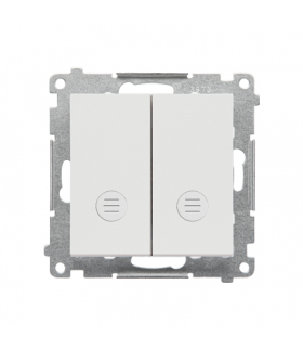 Łącznik krzyżowy podwójny z podświetleniem moduł 10 AX, 250 V, szybkozłącza Jasnoszary mat Simon55 TW7/2L2.01/114