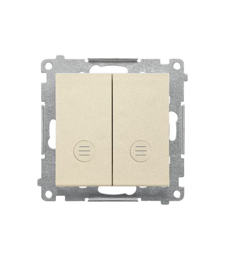 Łącznik krzyżowy podwójny z podświetleniem moduł 10 AX, 250 V, szybkozłącza Szampański mat Simon55 TW7/2L2.01/144