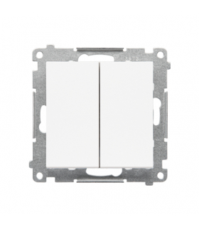 Łącznik krzyżowy podwójny z podświetleniem bez piktogramu moduł 10 AX, szybkozłącza Biały mat Simon55 TW7/2L2.01/X/111