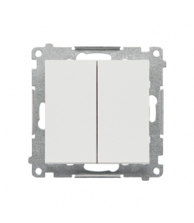 Łącznik krzyżowy podwójny z podświetleniem bez piktogramu moduł 10 AX, szybkozłącza Jasnoszary mat Simon55 TW7/2L2.01/X/114