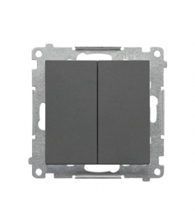 Łącznik krzyżowy podwójny z podświetleniem bez piktogramu moduł 10 AX, szybkozłącza Grafitowy mat Simon55 TW7/2L2.01/X/116