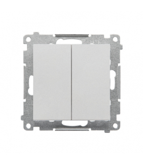 Łącznik krzyżowy podwójny z podświetleniem bez piktogramu moduł 10 AX, szybkozłącza Aluminium mat Simon55 TW7/2L2.01/X/143