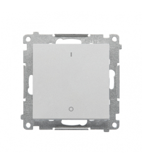 Łącznik dwubiegunowy moduł 10 AX, 250 V, szybkozłącza Aluminium mat Simon55 TW2.01/143