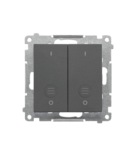 Łącznik dwubiegunowy podwójny moduł 16 AX, 250 V, szybkozłącza Grafitowy mat Simon55 TW22A.01/116