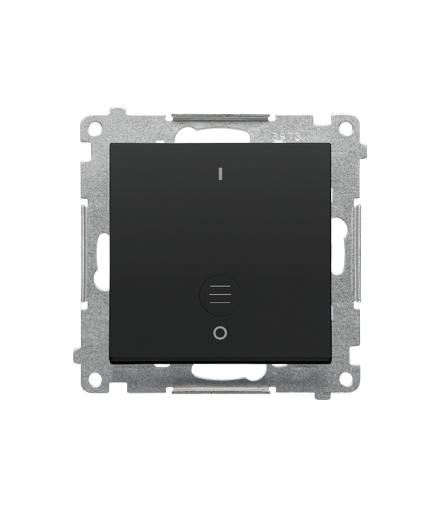 Łącznik dwubiegunowy z podświetleniem LED moduł 10 AX, 250 V, szybkozłącza Czarny mat Simon55 TW2L.01/149