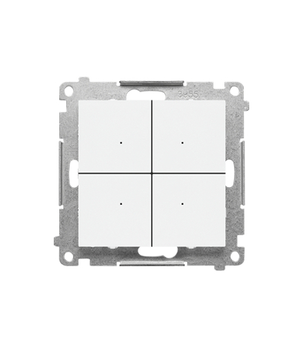 Łącznik przycisk 4-krotny elektroniczny moduł Biały mat Simon55 TEW4.01/111