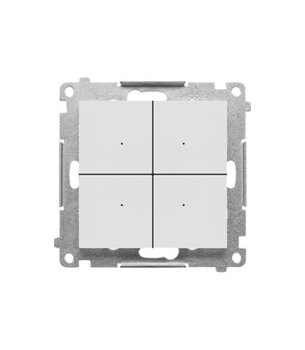 Łącznik przycisk 4-krotny elektroniczny moduł Jasnoszary mat Simon55 TEW4.01/114