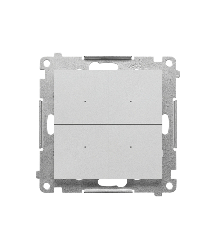 Łącznik przycisk 4-krotny elektroniczny moduł Aluminium mat Simon55 TEW4.01/143