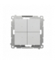 Łącznik przycisk 4-krotny elektroniczny moduł Aluminium mat Simon55 TEW4.01/143