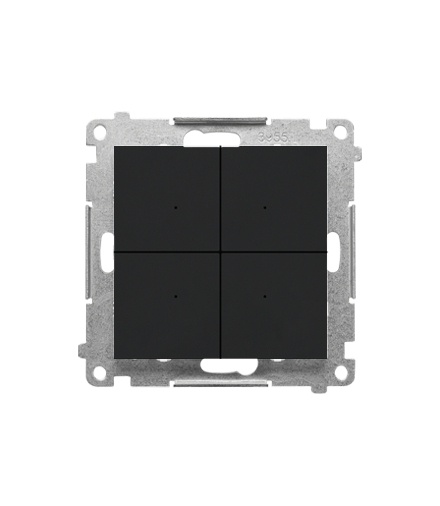 Łącznik przycisk 4-krotny elektroniczny moduł Czarny mat Simon55 TEW4.01/149