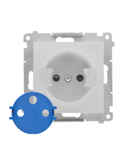 Gniazdo DATA z kluczem uprawniającym moduł 16 A, 250 V, szybkozłącza Aluminium mat Simon55 TGD1CZ.01/143