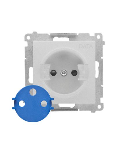 Gniazdo DATA z kluczem uprawniającym moduł 16 A, 250 V, szybkozłącza Aluminium mat Simon55 TGD1CZ.01/143