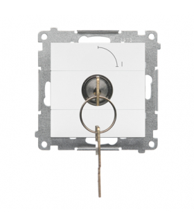 Łącznik na kluczyk jednobiegunowy moduł 2 pozycyjny "0-I" styk NO, 5 A, 250 V Biały mat Simon55 TW1K.01/111