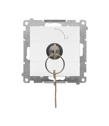 Łącznik na kluczyk jednobiegunowy moduł 2 pozycyjny "0-I" styk NO, 5 A, 250 V Biały mat Simon55 TW1K.01/111