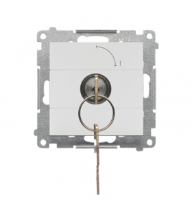 Łącznik na kluczyk jednobiegunowy moduł 2 pozycyjny "0-I" styk NO, 5 A, 250 V Jasnoszary mat Simon55 TW1K.01/114